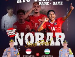 Siaran Pers Humas Polres Halteng : Nobar Semarak Dukung Timnas U-23 Melawan Timnas Uzbekistan U-23