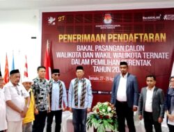 Pasangan SAR-MA GAM Resmi Mendaftar ke KPU, Optimis Menangkan Kontestasi Pilwakot Ternate