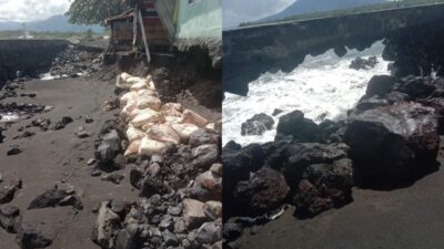 “Butuh Perhatian Pemda Halut” Warga Soasio Pesisir Pantai Was-was dengan Cuaca Buruk, Kondisi Suwering Rusak, di Musim Ombak