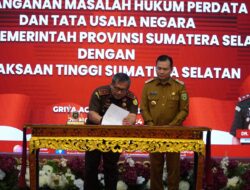 Kejati Sumsel Teken MoU dengan Pemprov Sumsel, Pj. Gubernur Berikan Penghargaan Pin Emas dan Piagam Sumsel Justice